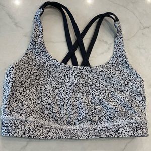 Lulu Energy Bra sz 6 Ditsy Daisy Print